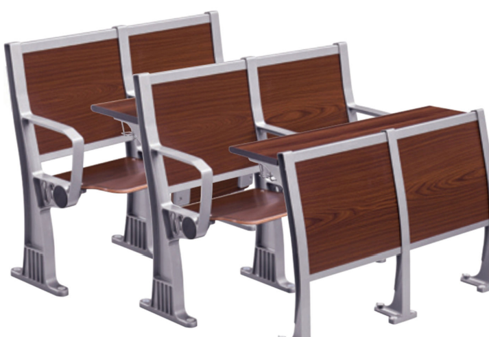 Fixed Lecture Hall Chairs with Folding Writing Board, Aluminum Alloy Frame, for School