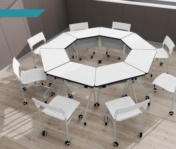 Modular Hexagonal Training Desk & Chair Set